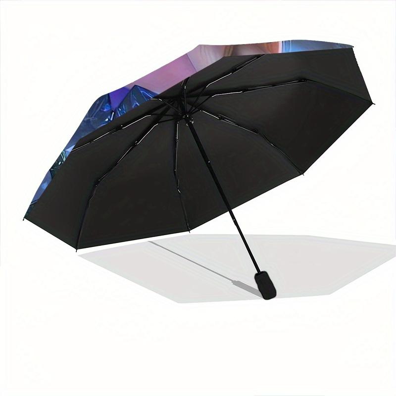 Elsa Frozen Princess Automatic Folding Umbrella - 3 Folding Design, Vivid Cartoon Pattern, Suitable for Outdoor Activities, A Gift for Fans