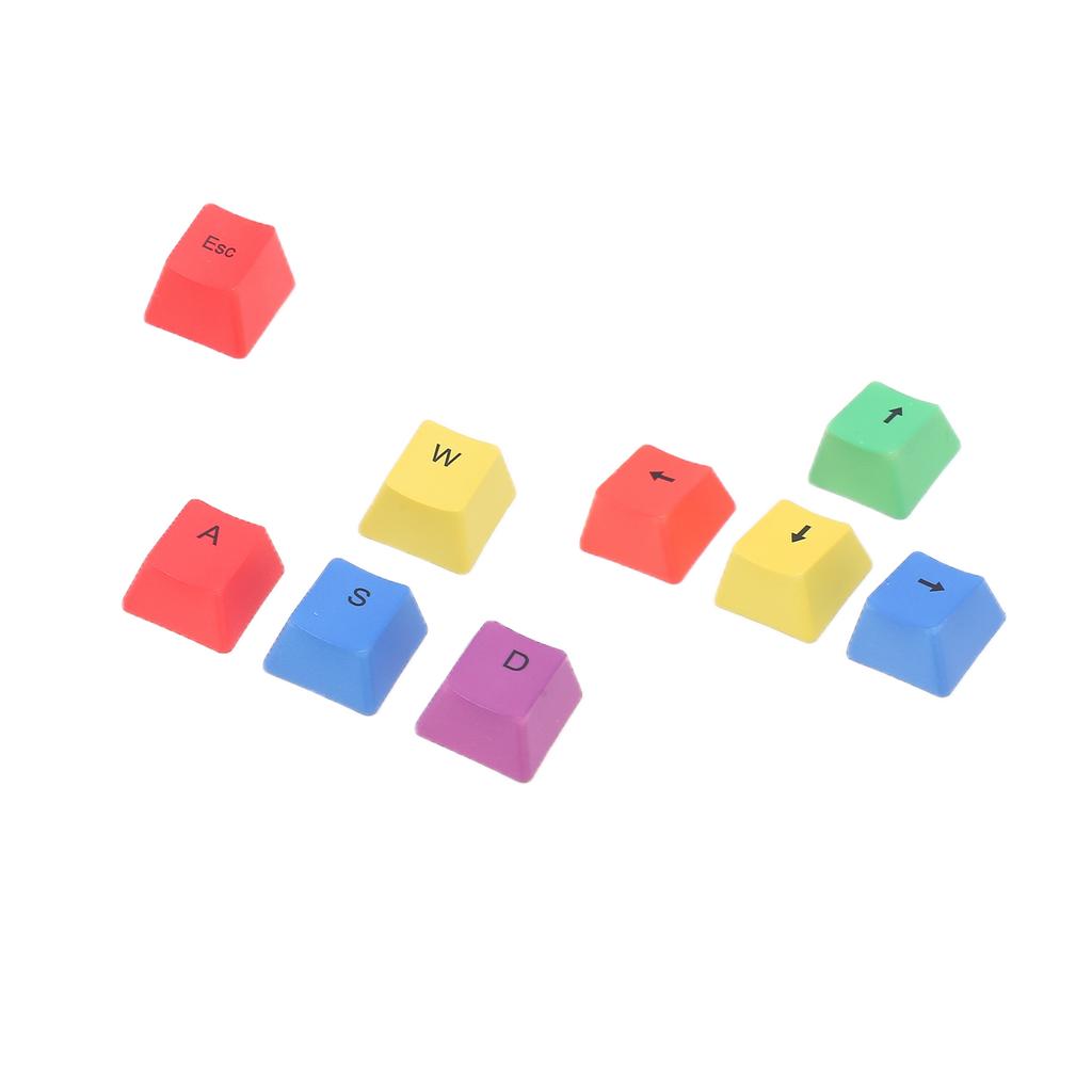 9Pcs Keycaps Colorful Gaming PBT Wearproof Anti Fatigue Comfortable Mechanical Keyboard Keycaps