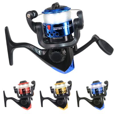 MUQZI Accessorio sportivo 3 sfere con cuscinetti Mini mulinello da pesca spinning ad alta velocità con filo trasparente da 60 m