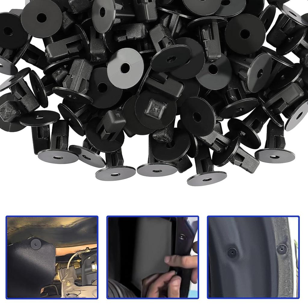 MOTOALL 90189-06013 MR971765 Hood Bumper Fender Liner Front Spoiler Trim Panel Shield Retainer Fastener M5.5#12 Screw Grommet Rivet Clips 9 X 9Mm
