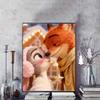 Disney Diamond Painting 5D Judy  Nick Winter Kiss Cartoon Movie Cross Stitch Embroidery Handmade Gift Home Decor