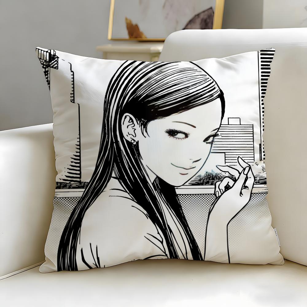 Classic Manga Artist Junji Ito Cushion Cover Soft & Easy-Wash Pillow Case – Versatile For Couch, Bed, Travel And Office