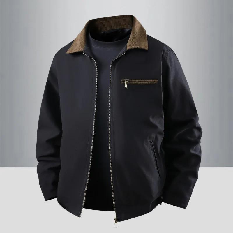 Outdoor Sports Casual Business Jacket Loose Fit Stand Collar Men's Outerwear Spring Autumn Lightweight Overcoat Men Jacket