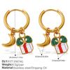 Christmas Wind DIY Pendant Earrings Stainless Steel Gold-plated Fun Pendant Combination Earrings Jewelry Women