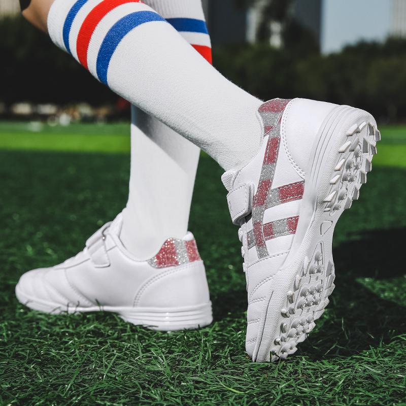New football shoes men and women children Velcro TF broken nails young students grass flat training shoes