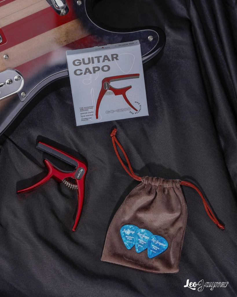 Leo Jaymz Guitar Capo for Zinc Alloy Metal Guitar Guitar Clamp for Bass Classical and Banjo Shadow Heavy-Duty Acoustic/Electric Guitars, Clip, Guitar,