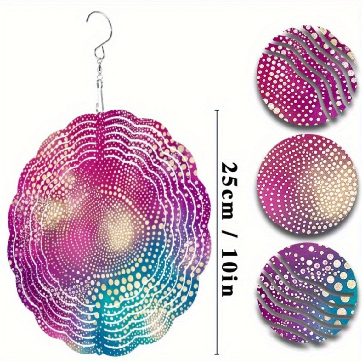 

10-дюймовый подвесной колокольчик ветра для уличного патио, балкона, садового декора, вращающийся крючок, элегантный динамичный дизайн, идеальный подарок на весну, лето 01A