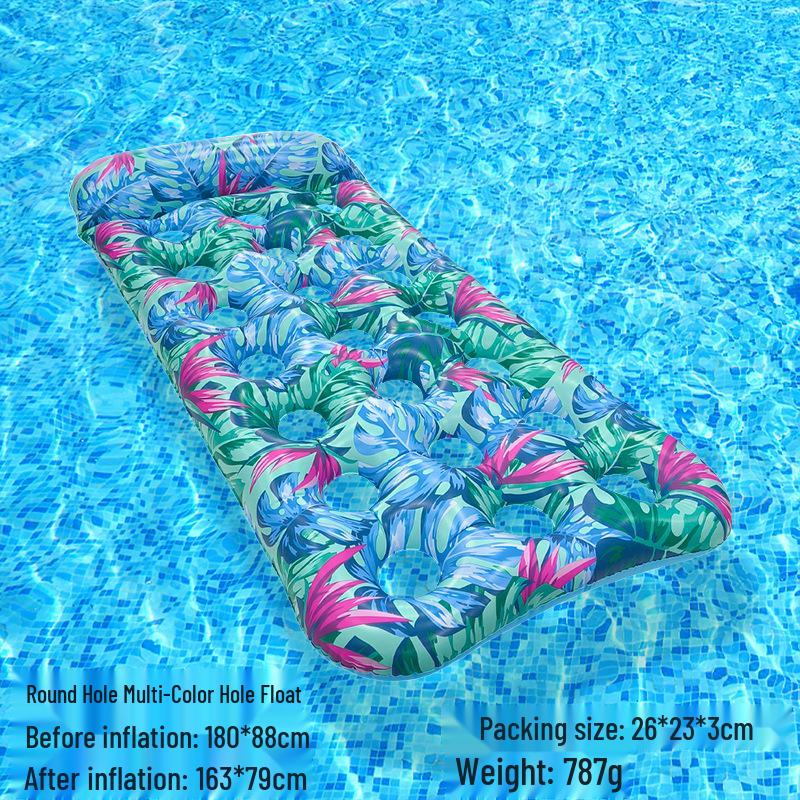Tumbona Flotante Inflable Plegable Transfronteriza con Respaldo y Malla