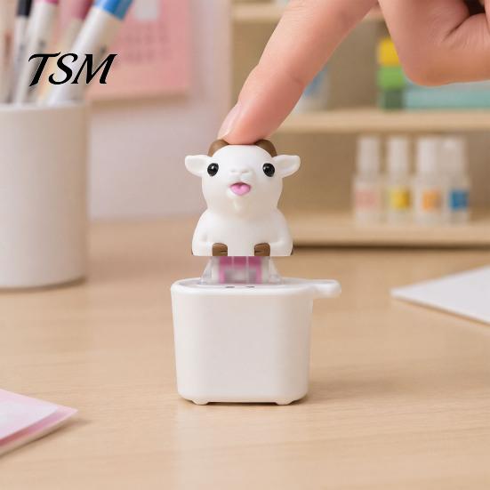 Goat Fidget Toy 1/2Pcs Keyboard with Sound, Rechargeable Sheep Finger Clicker Animal Keyring Accessory Toy, Push Button Decompression Keychain