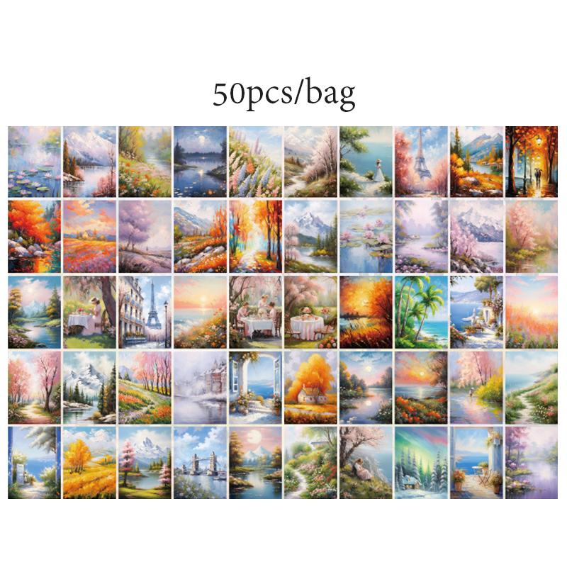 50 φύλλα/βιβλίο Χαρτί Scrapbook Κινούμενα Σχέδια Τοπίο Χαρακτήρας Στυλ Μικρός Πρίγκιπας Ιριδίζον Εγχειρίδιο Scrapbook Διακόσμηση Ημερολογίου