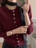 100% Pure Wool Women's Soft Fluffy Knit Cardigan, Round Neck, Korean Style, Spring/Summer Fashion.