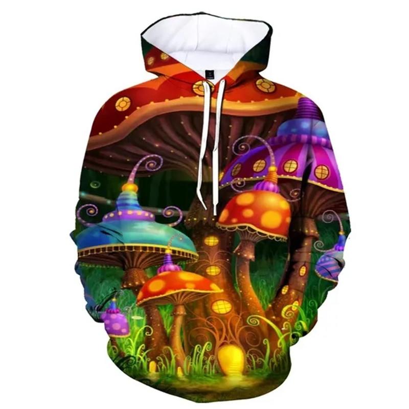 Plants Mushroom Hoodies Camo Funny 3D Print Men Women Hooded Sweatshirts Oversized Pullover Streetwear Kids Tops Unisex Clothing