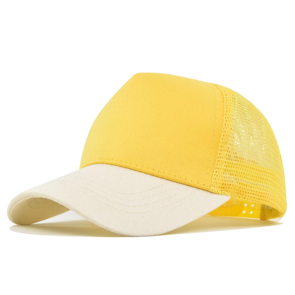 Customized Printing Logo 5 Panels Baseball Cap For Men Women Summer Adult Mesh Cap Advertising Cap Curved Brim Hat Wholesale