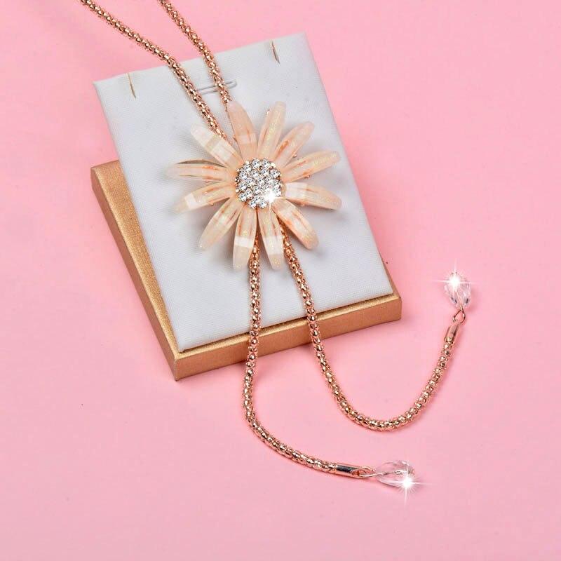Big Acrylic Flower Long Tassels Pendant Necklace for Women Fashion Accessories Jewelry ZD1 KO1