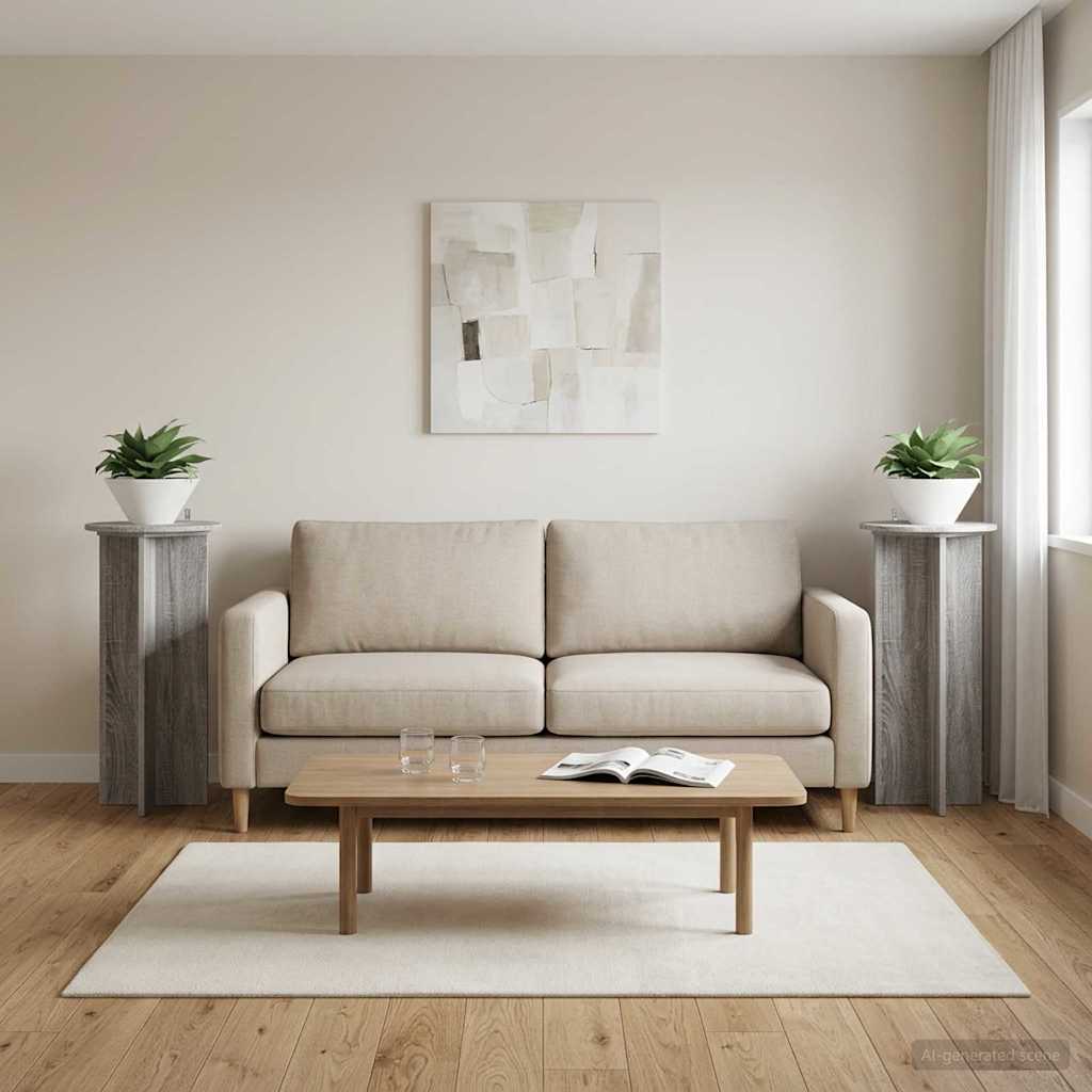 Plant Stand 2 pcs Grey Sonoma 40 x 40 x 80 cm