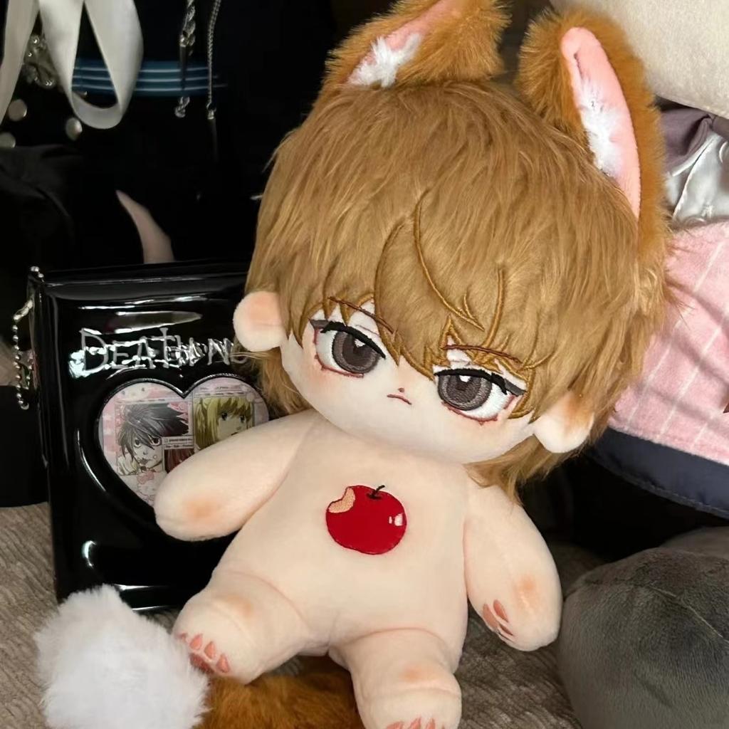 Yagami Light 20cm Cotton Stuffed Doll Toys with Cat Ears Cute Plush Puppet Animation Death Kira Gift Dolls for Kids Adults