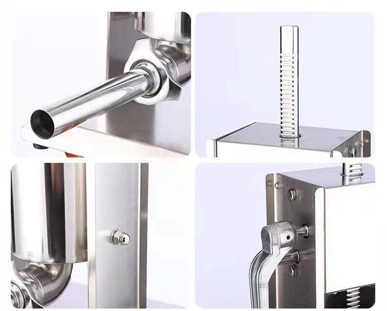Stainless Steel Manual-Commercial Sausage Stuffer & Auto-Fill Machine for Cured, Ham, and Meat Sausages