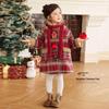 Manteau d'hiver en laine à carreaux rouges pour fille LUSON