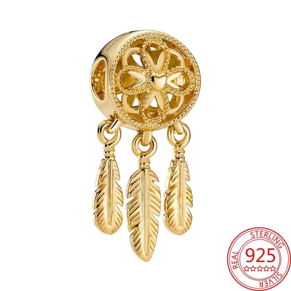Copper Gold Plated Divine Dream Catcher Tassel Pendant for Bracelets Necklaces Women Do It Yourself Pendant for Jewellery Making