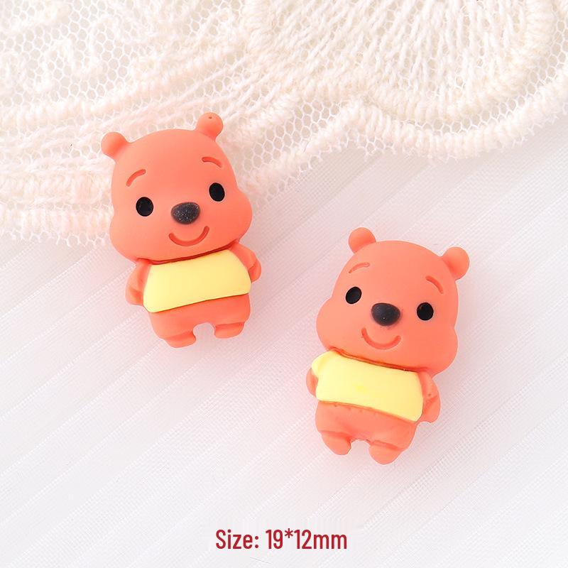 Cute Cartoon Duck Bear DIY Resin Ornaments: Phone Case, Hair Accessories, Stickers - Small Size оранжевый медведя