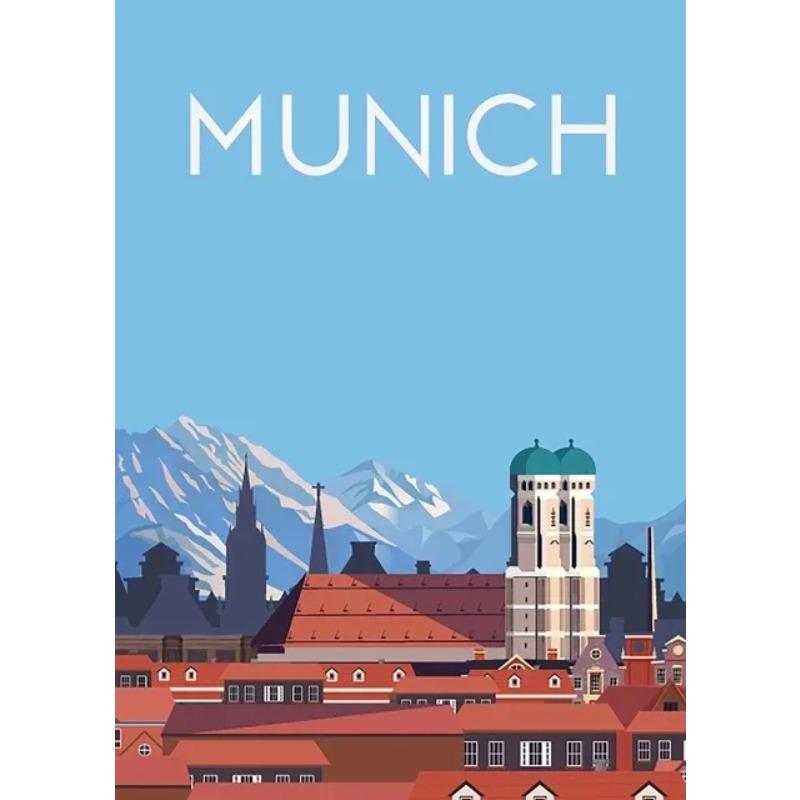 Vintage Travel Posters Canvas Print Miami Beach Illustrated Wall Art for Living Room Decor Europosters Collection Home Decor