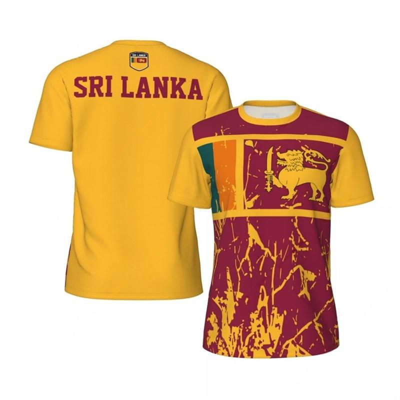 Sri Lanka Flagge Grafik Herren Fußballtrikot Mode Nationales Emblem 3D Gedrucktes Sport-T-Shirt Lässige Übergroße Atmungsaktive T-Shirts
