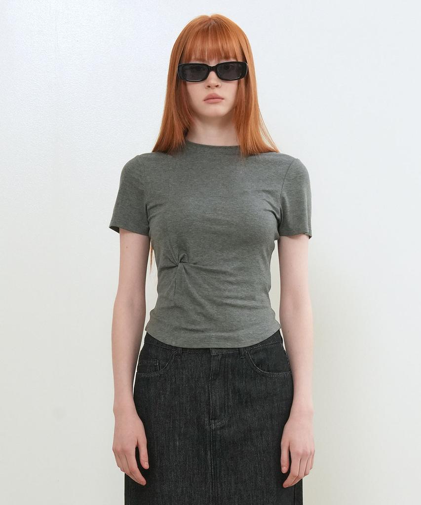 GENERALIDEA Acetate Twist Short Sleeve T-Shirt [Charcoal] / Gf2Lts520
