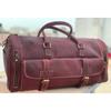Reisetasche aus echtem Leder, Wochenendgepäck, Reisetasche aus Büffelleder