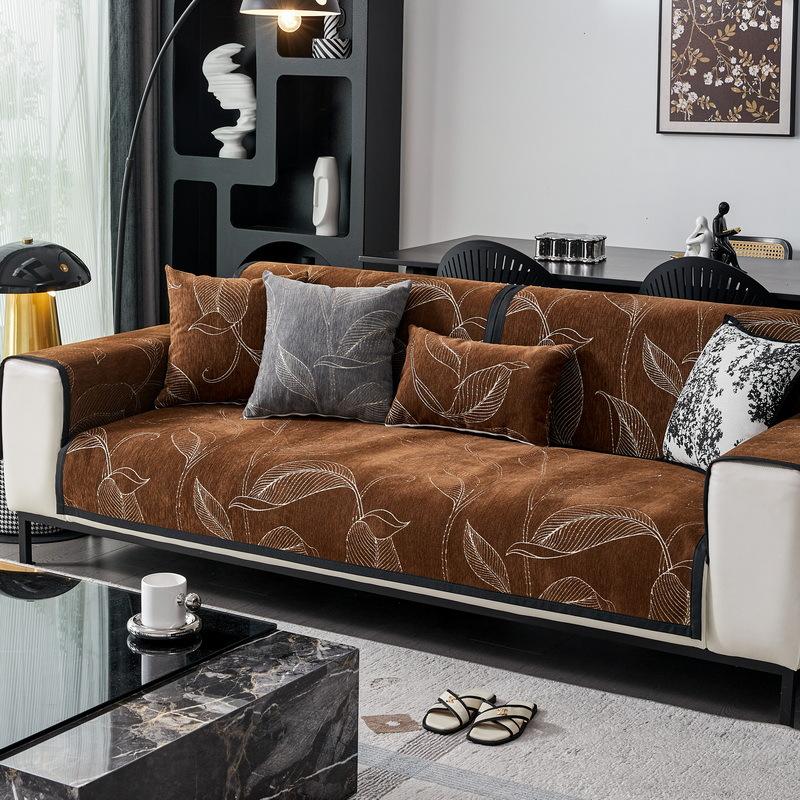 

Sofa Cushion Universal In All Seasons New Non-Slip Leather Sofa Cover Modern Simple Light Luxury Straight Row Seat Cushion 70*70cm
