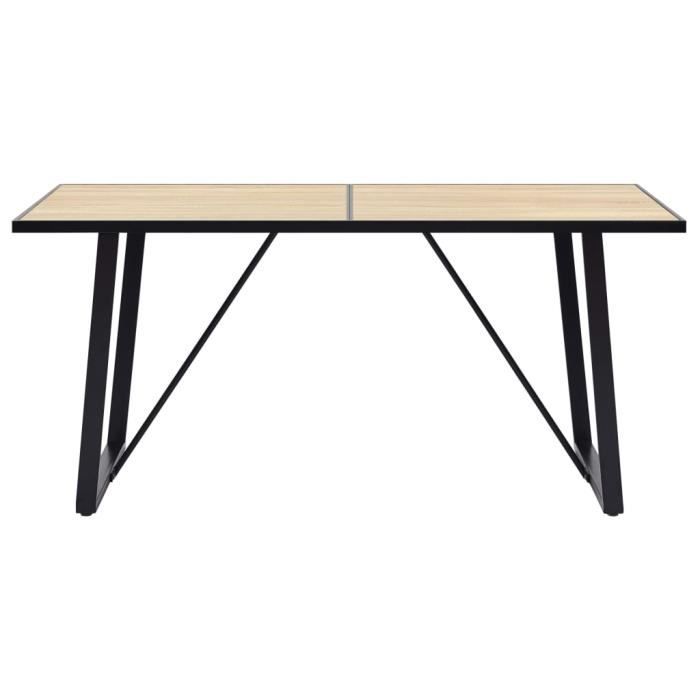 Ensemble de salle à manger - 7 pcs - gris similicuir - chêne - style contemporain
