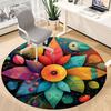 1pc Floral Mandala Office Round Area Rug, Under Office Chairs Bedroom Living Room Home Decor, Room Deco