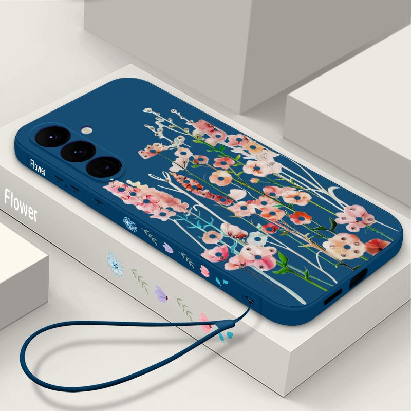 Cartoon Lucky Flower Case For Samsung S26 S25 Ultra S24 S23 S22 Plus S21 FE A15 A16 A17 A35 A36 A54 A55 A56 5G Soft Silicone Cover