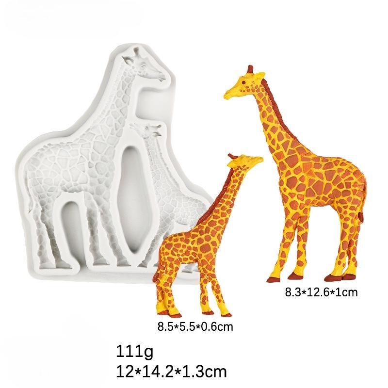 3D Jungle Animals Giraffe/Lion/Elephant Silicone Mold Fondant Chocolate Mould Cake Decorating Tools DIY Clay Bakeware Model