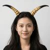 Pu Halloween Horns Headband Ox Horn Halloween Hair Hoop Personality Cosplay Hairband  Photo Props