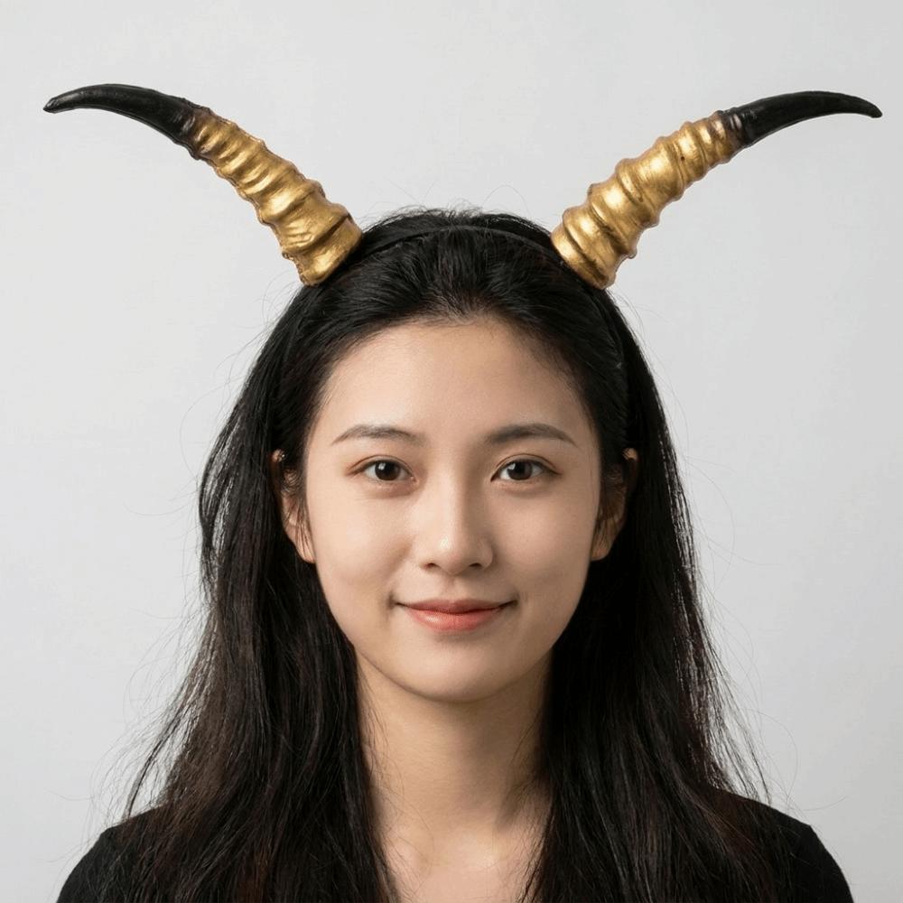 Pu Halloween Horns Headband Ox Horn Halloween Hair Hoop Personality Cosplay Hairband Photo Props
