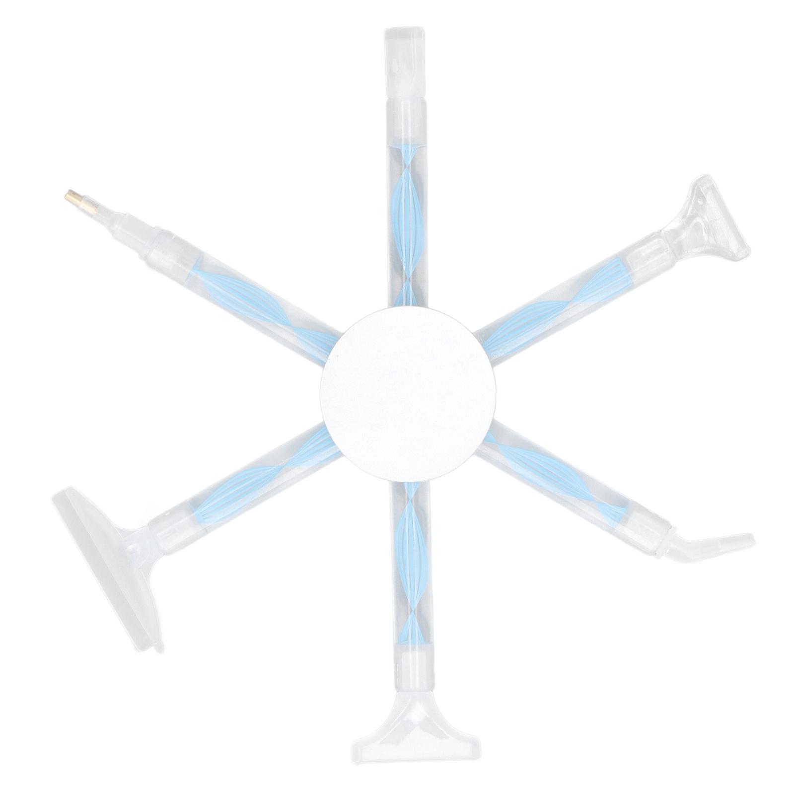 

Многозвенная ручка для алмазной живописи с 6 пластиковыми наконечниками, синяя алмазная живопись, сделай сам, алюминиевый сплав, многофункциональная