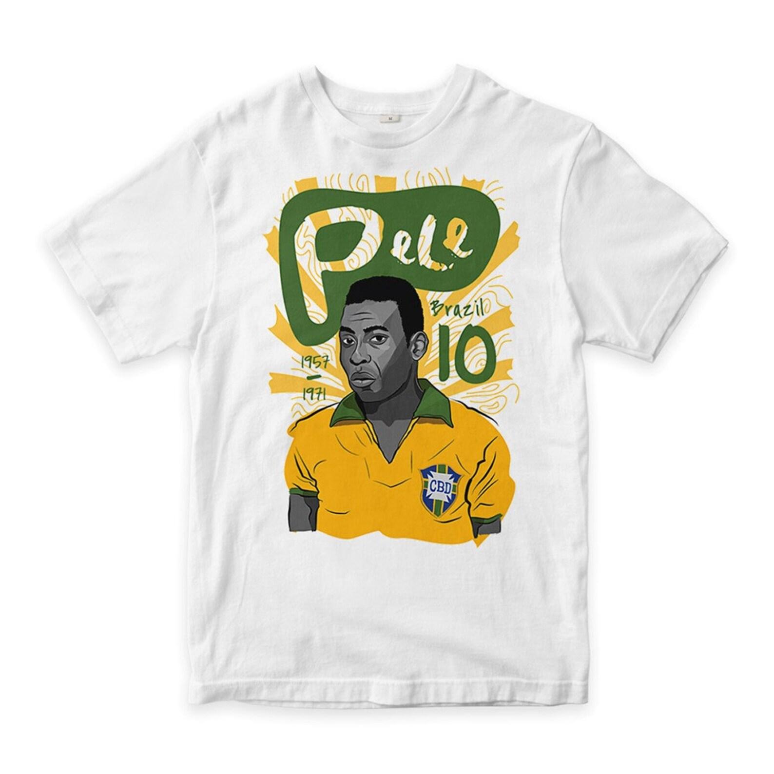 Pele Brazil 10 T-Shirt, Edson Arantes do Nascimento Shirt, Men s and Women s Sizes (PEL-10850) M