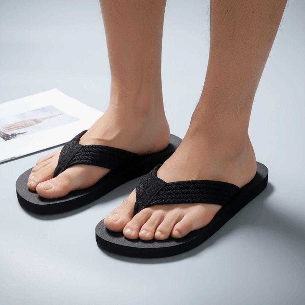 1 Paar Sandalen Weiche Hohe Elastizität Flip-Flops TPR Anti-Rutsch Flacher Boden Hausschuhe Verdickte Elastizität Strand Flip-Flops Pool