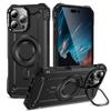 For Iphone 16 Pro Max/15/14/13/12 Phone Case Magsafe Wireless Charging Creative Armor Lens Bezel Stand Tpu+Pc Shockproof Cover