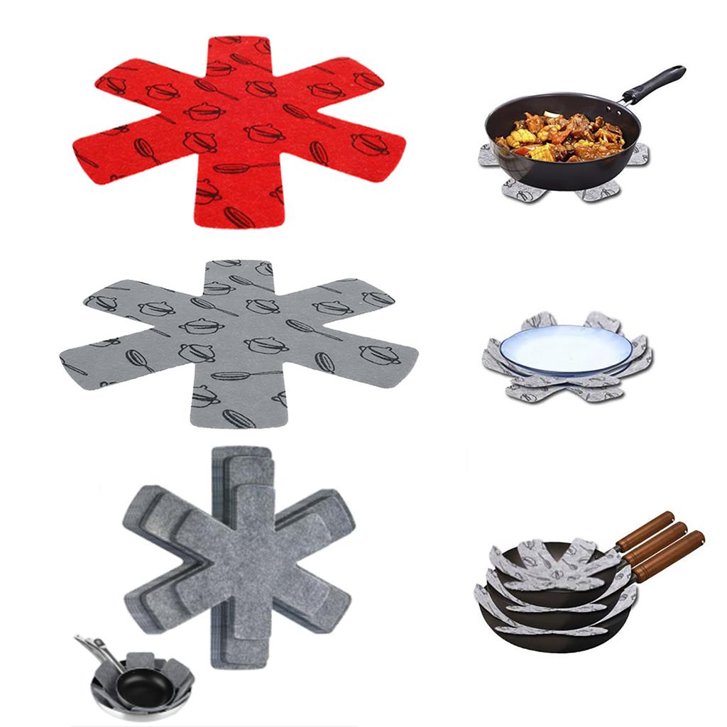 Topf- und Pfannenschoner 12/24 Stück Topfteiler Polster Vliesstoff Pfannentrenner Polster zum Schutz Trenner Polster Küchen Kochgeschirr