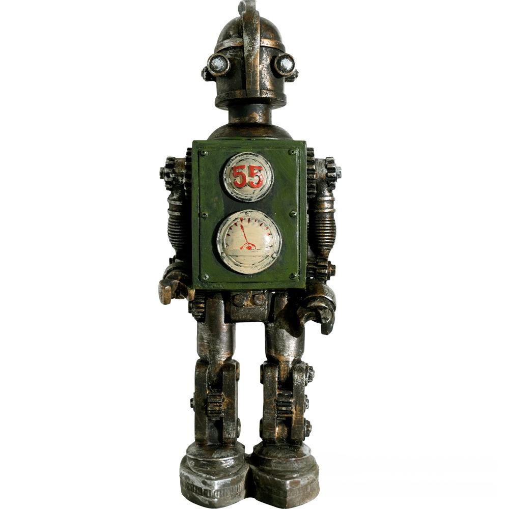 Mechanical Punk Bots Statue, Robot Sculpture, Retro Home Decor, Resin Crafts, Office, Desktop, Bookcase Ornament, Gothic Gear