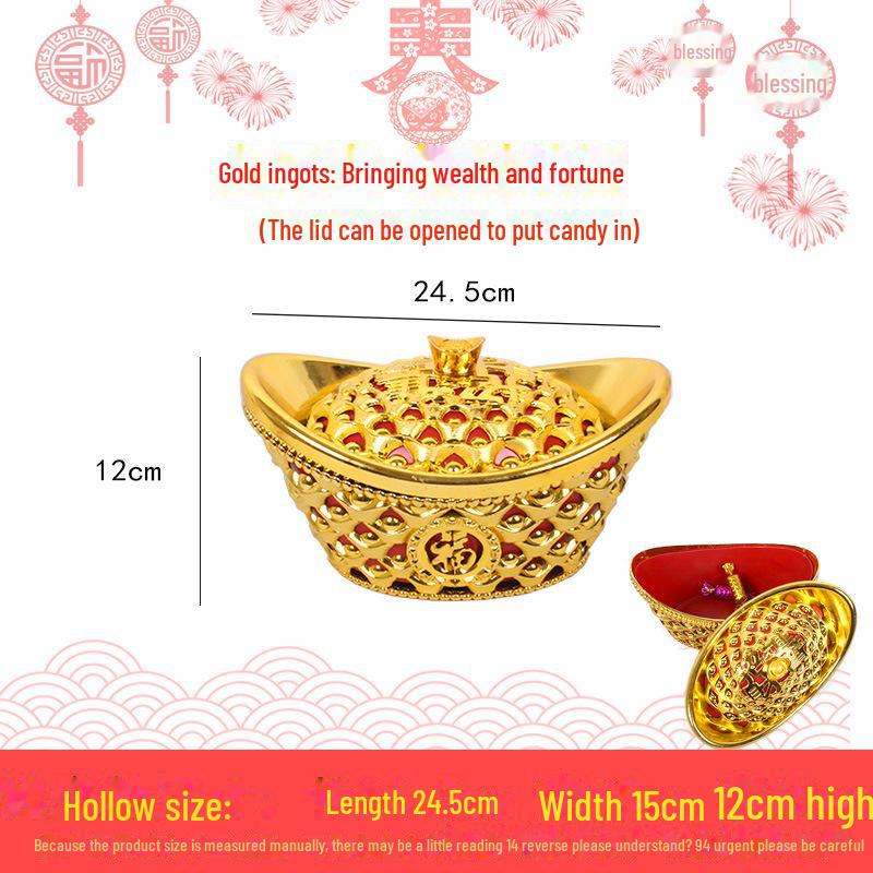 Gold Ingots Simulation & Props: New Year Candy Box, Spring Festival Décor, Wealth-Attracting Wedding Ornaments