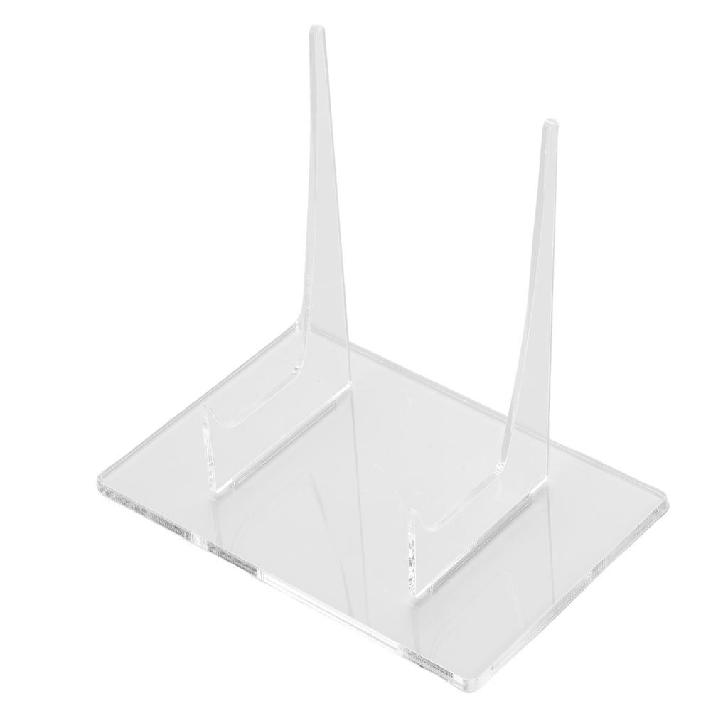 2 Packs Large Plate Holder Acrylic Clear Plate Display Stand for Book Decorative Plate Plaque Photo Platter Tabletop Art Home Office