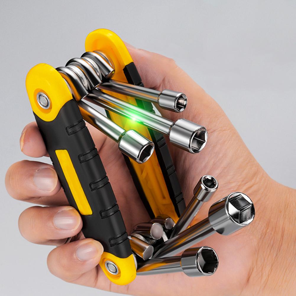 5-12mm Wrench Set Folding Socket Wrench Automobile Repair Tool Comfortable To Hold Compact And Lightweight Design