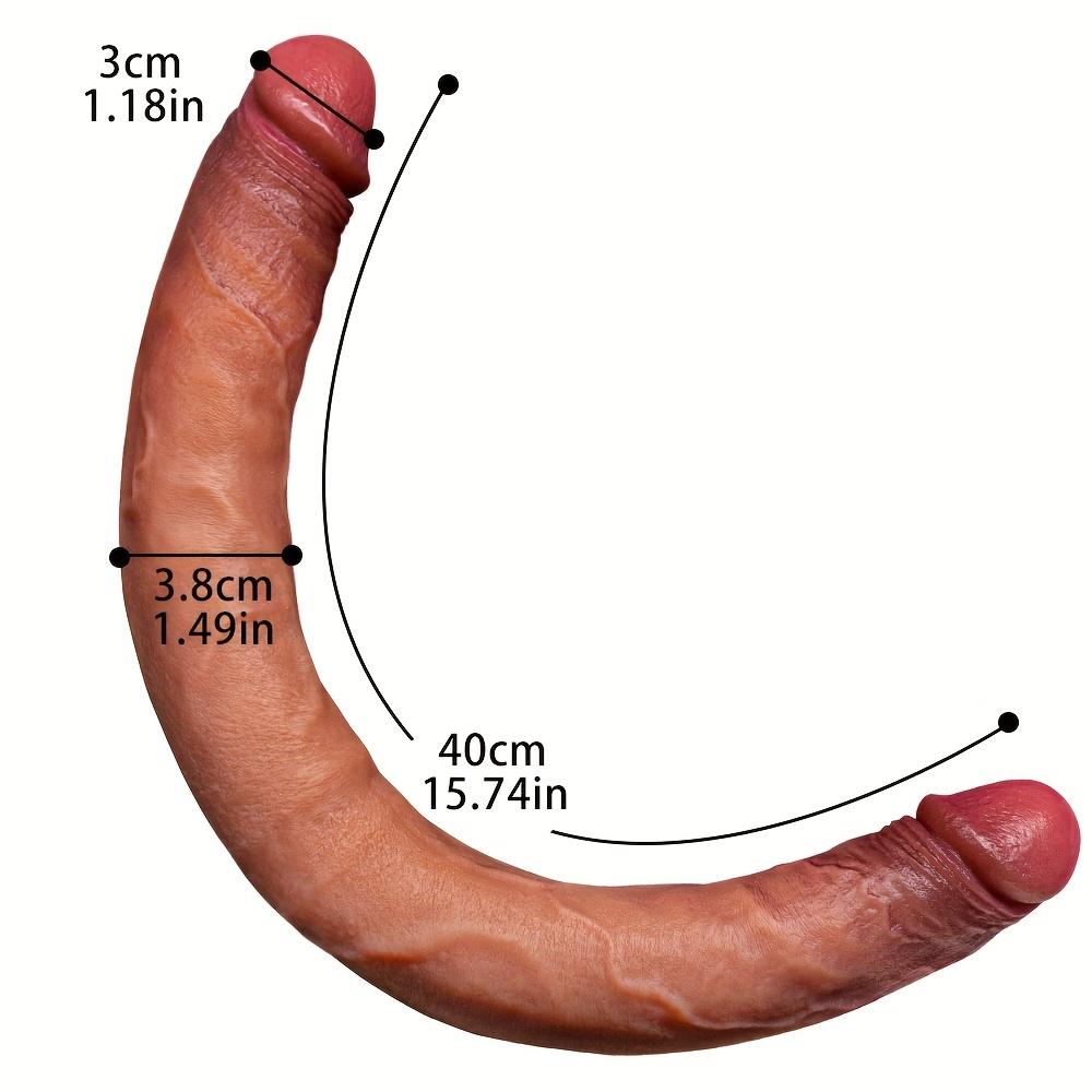 Double Head Realistic Male Masturbator, U-Shaped, Double Head, Liquid Silicone, Non-Electric, Without Battery, for Women