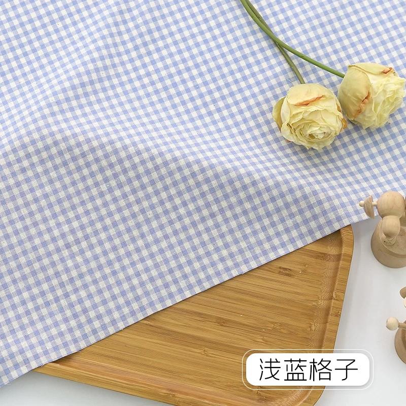 145x50/100cm Pink Plaid Pure Cotton Fabric For Women's Dresses, Shirts, Tablecloths, Home Decoration Handmade DIY Fabric TJ7400