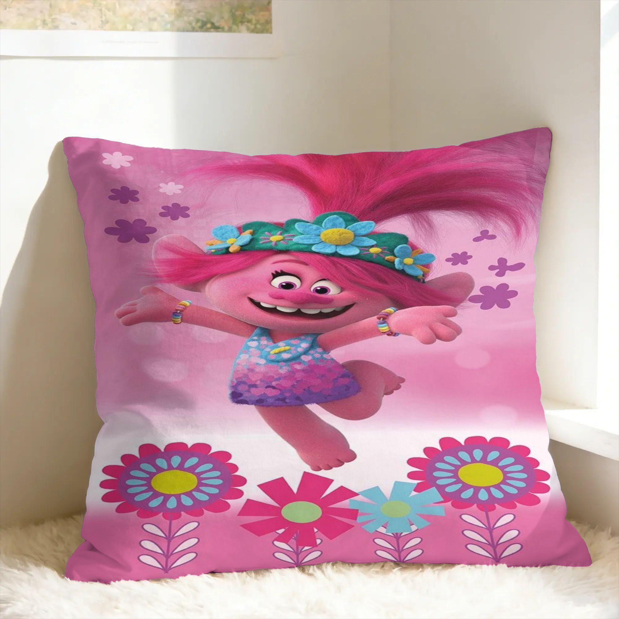T-Trolls Band Together CARTOON Kussenhoes Retro Trendy Kussenhoes Voor Bank Huisdecoratie Zachte Kussenhoes Verjaardagscadeau 30×30cm