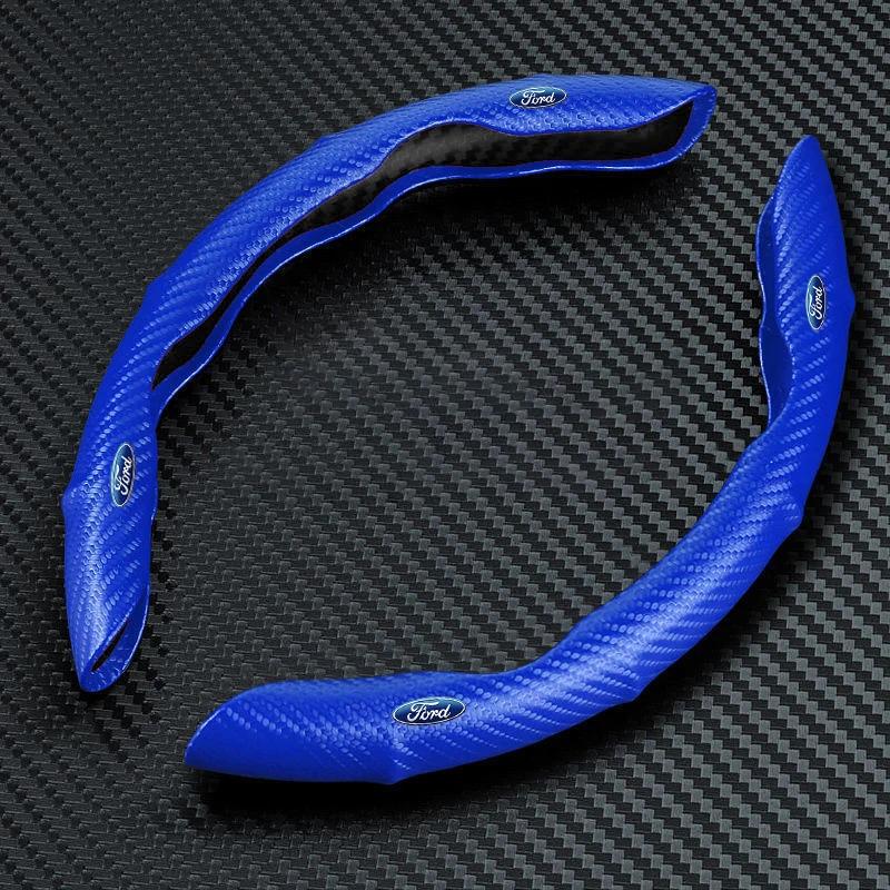 Focus Hot For Ford New Car Steering Wheel Covers Carbon Fiber Leather Auto Interior Decorative For Ford Fiesta Mondeo Fusion Exp