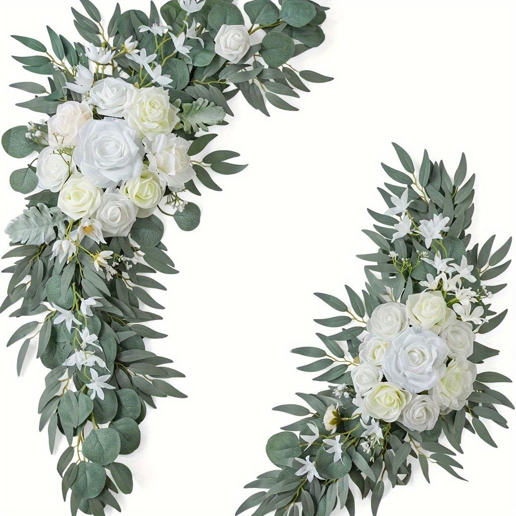 2-piece Set of Simulated Wedding Door Lintel Flower Arrangement for Outdoor Ceremony Decoration