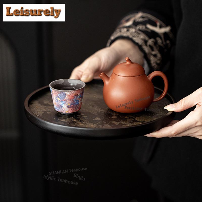 Rock Panel Tea Tray Dessert Candy Tray Coffee Storage Board Teapot Base Dishes For Serving Chinese Tea Set Accessories Supplies